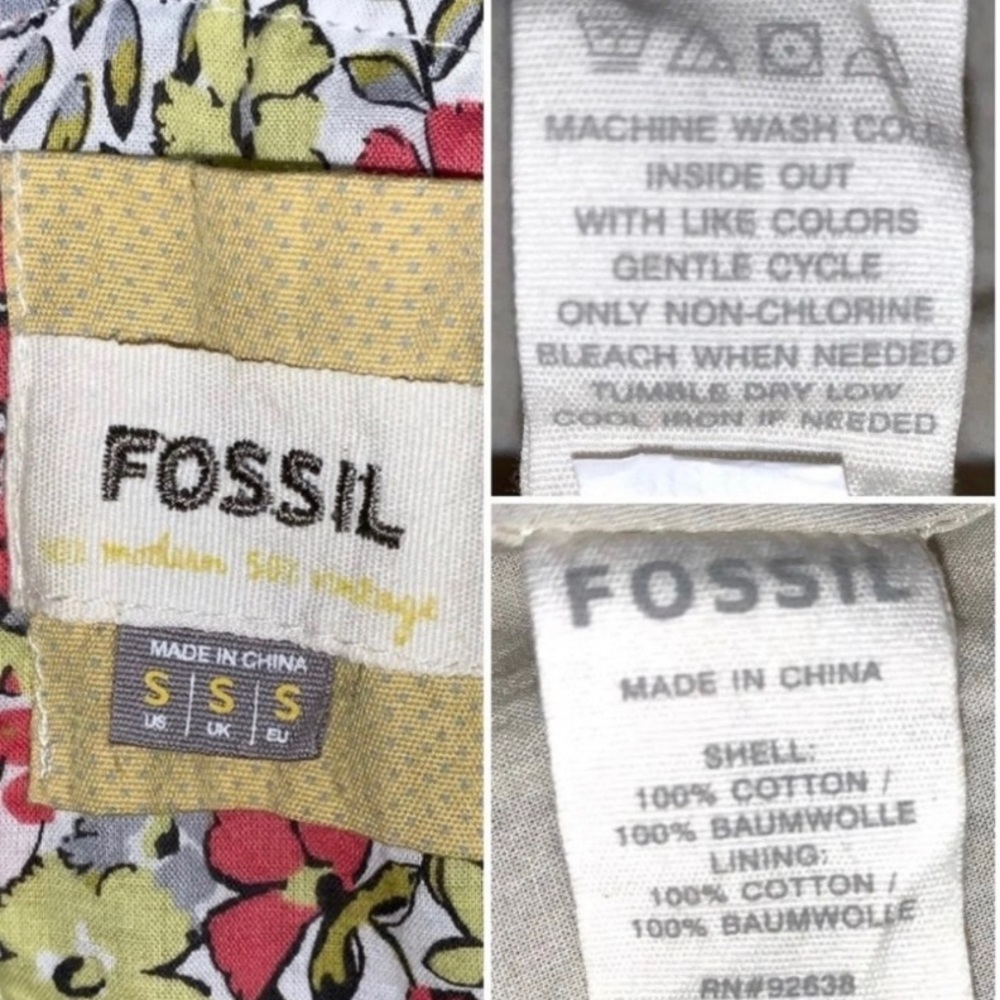 Fossil Floral Print Strappy Fit and Flare Sweetheart Neckline Dress Small - Picture 13 of 13